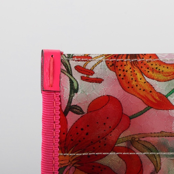 Gucci Tote Bag In Translucent Flora Print with Pink Trim - Picture 10 of 12